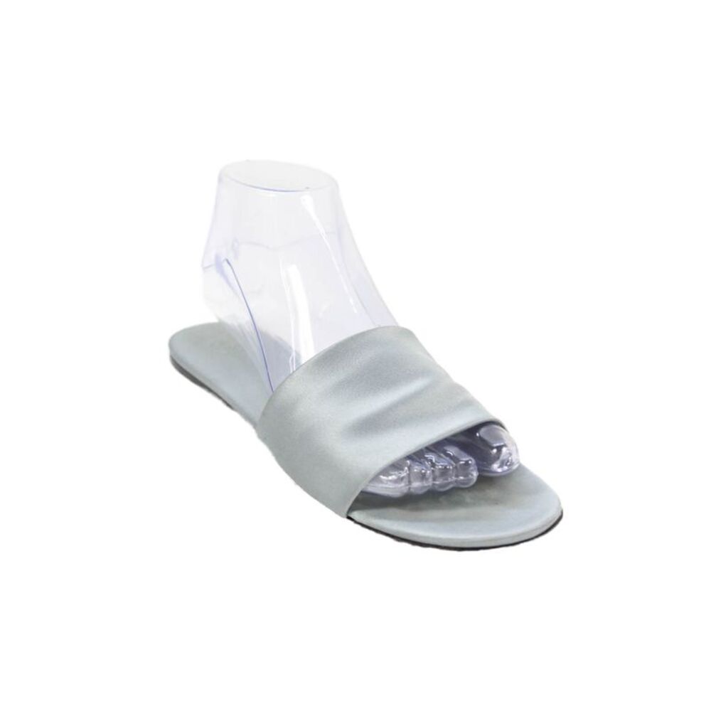 The Row Womens Satin Slip On Sandals Silver Size 6.5